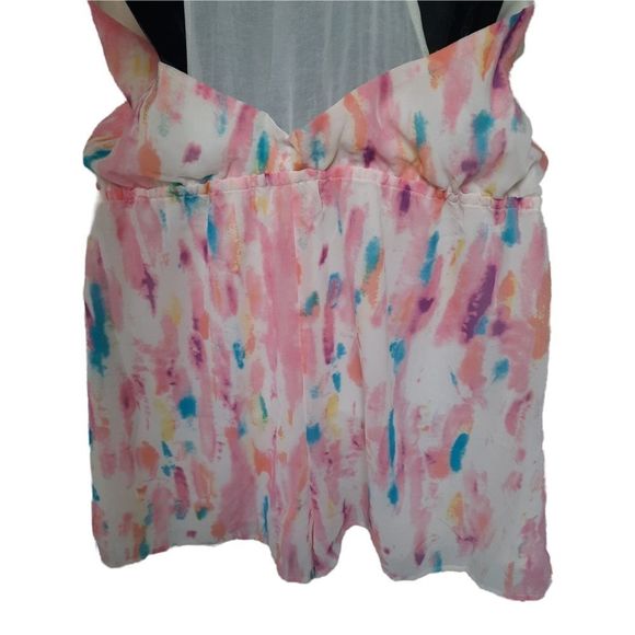 $5 For $25* Rory Becca Abstract Multicolored Sheer Back Romper- Size Large - Picture 10 of 10